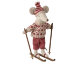 Ratón mamá invierno esquies