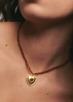 Collar Corazon Garnet 18K Gold Plated - Imagen 2