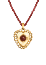 Collar Corazon Garnet 18K Gold Plated