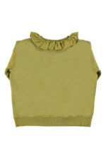 Sweatshirt  Army green  "cheesy saucy crispy" print - Imagen 2