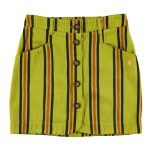 Short Skirt Olive Green Stripes
