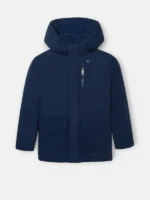 Abrigo kids capucha bolsillos azul marino