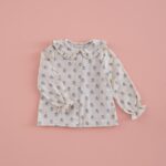 Camisa Niña Gasa Flor Azul y Rosa