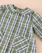 Blusa Cuello Bobo Tartán Verde - Imagen 2