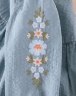 Vestido Bordado Jaretas Acero - Imagen 2