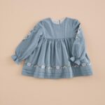 Vestido Bordado Jaretas Acero