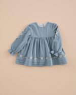 Vestido Bordado Jaretas Acero